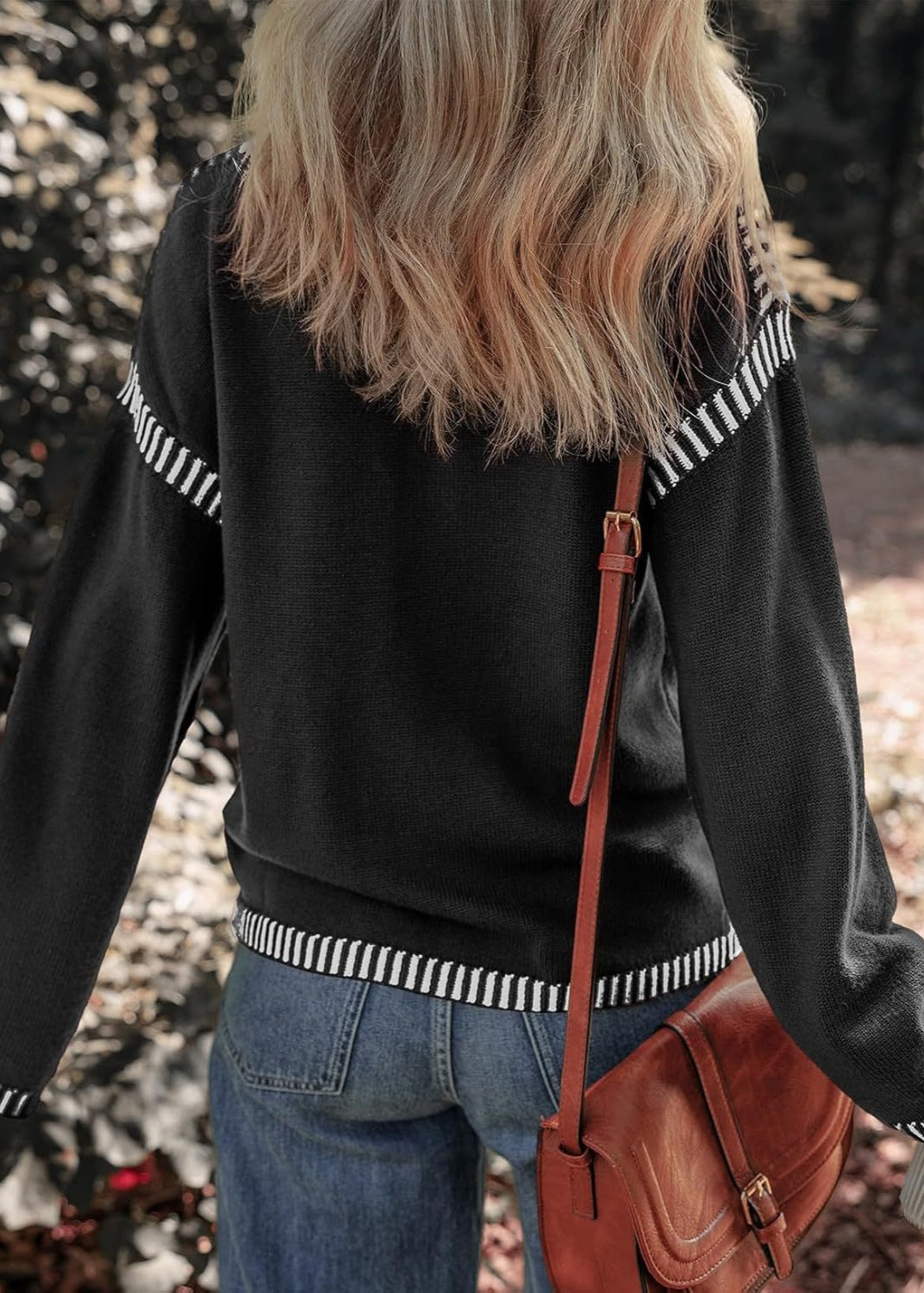 MARISA | CHIC CONTRAST SWEATER WITH TUMMY COVERAGE
