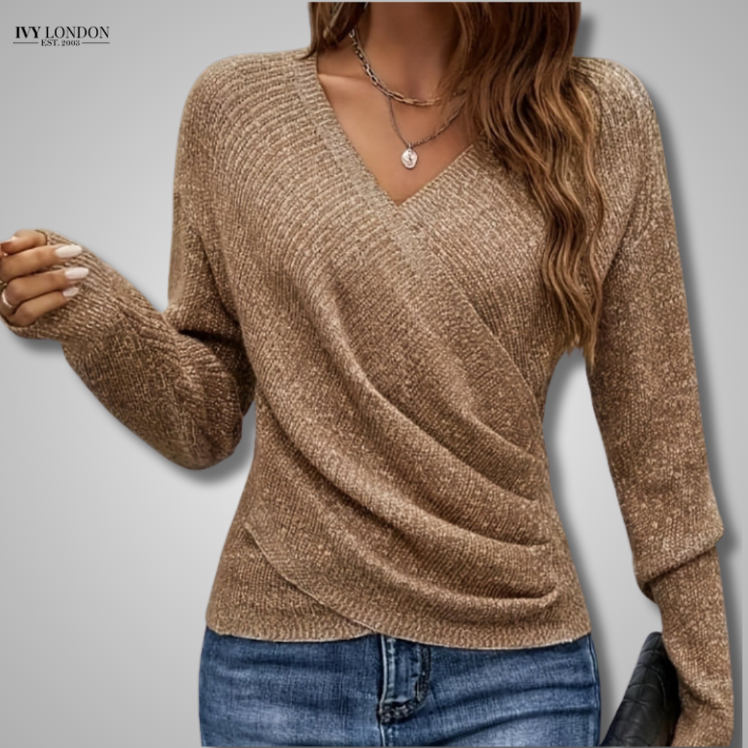 ALISA | ELEGANT WRAPPED V-NECK KNIT