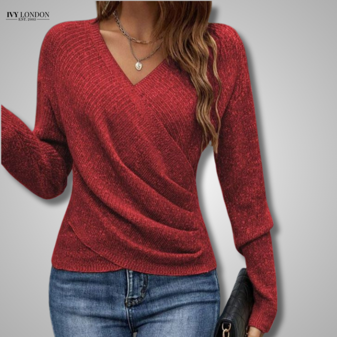 ALISA | ELEGANT WRAPPED V-NECK KNIT