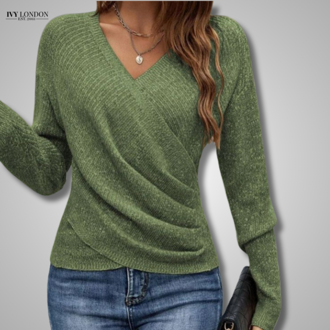 ALISA | ELEGANT WRAPPED V-NECK KNIT