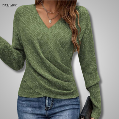 ALISA | ELEGANT WRAPPED V-NECK KNIT