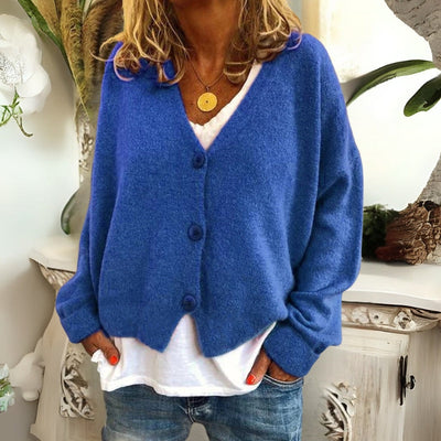 MIYA | CROPPED V-NECK CARDIGAN WITH ELEGANT TUMMY COVERAGE