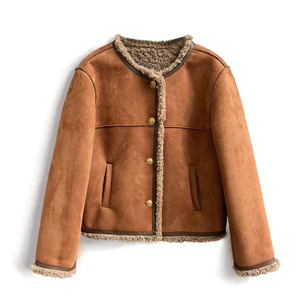 SALLY | ELEGANT STYLISH SHEARLING BUTTON JACKET