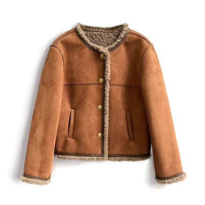 SALLY | ELEGANT STYLISH SHEARLING BUTTON JACKET