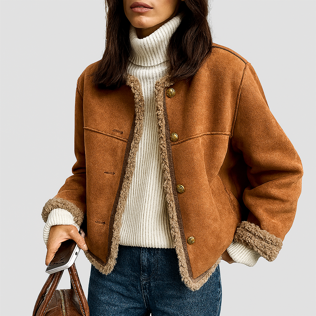 SALLY | ELEGANT STYLISH SHEARLING BUTTON JACKET