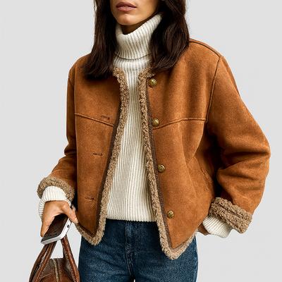SALLY | ELEGANT STYLISH SHEARLING BUTTON JACKET