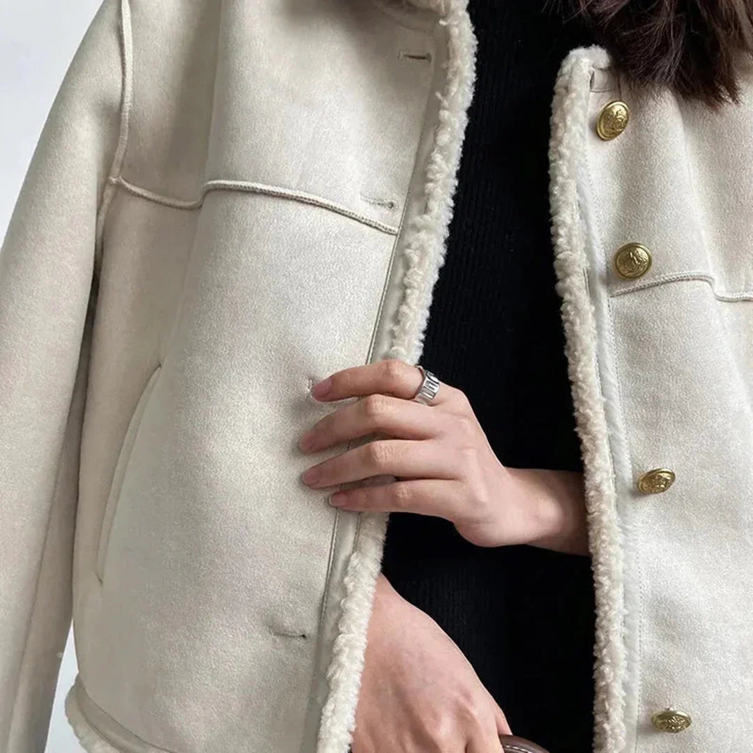 SALLY | ELEGANT STYLISH SHEARLING BUTTON JACKET