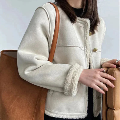 SALLY | ELEGANT STYLISH SHEARLING BUTTON JACKET