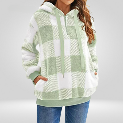 BRITT | CHECKERED HOODIE WITH MODERN TUMMY COVERAGE