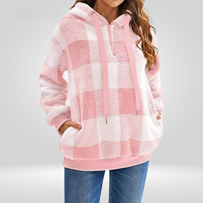BRITT | CHECKERED HOODIE WITH MODERN TUMMY COVERAGE