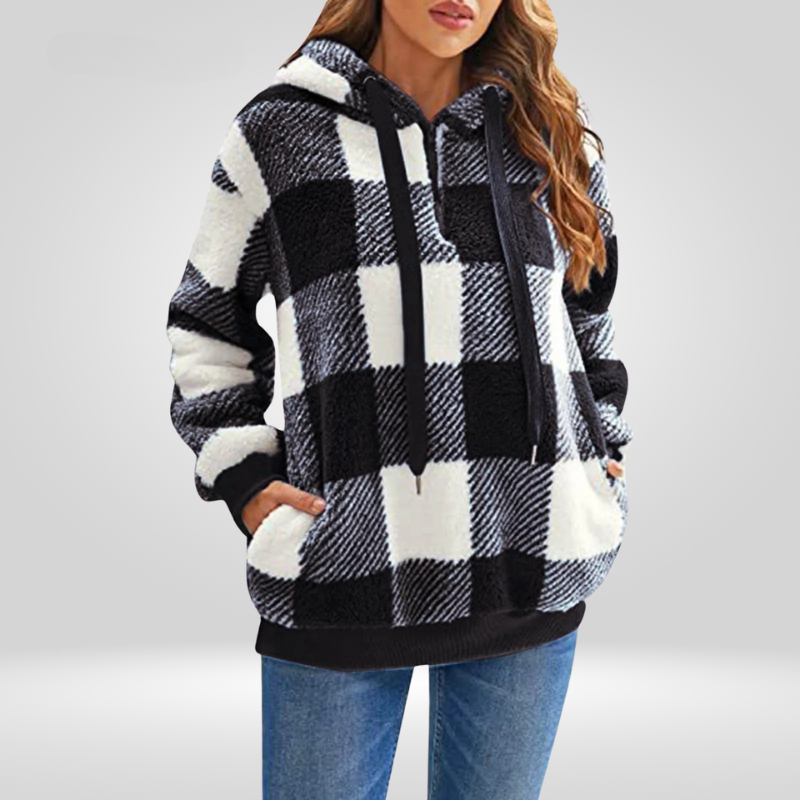 BRITT | CHECKERED HOODIE WITH MODERN TUMMY COVERAGE