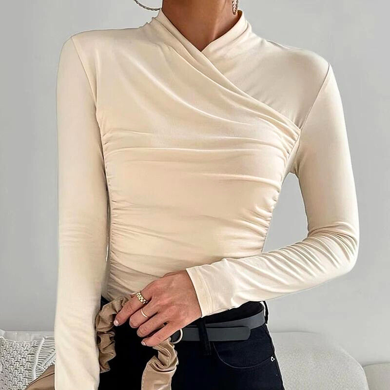ELINE | ELEGANT CROSS-NECK TOP FOR WOMEN