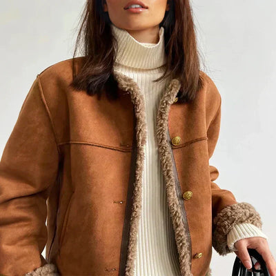 SALLY | ELEGANT STYLISH SHEARLING BUTTON JACKET